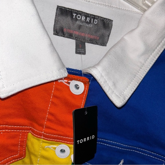 New Torrid Always Proud Denim Rainbow Pride LGBTQ Jean Jacket 3X 22 24 - Picture 4 of 4